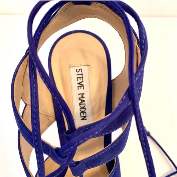 STEVE MADDEN Sandalia Blue Strap Sandal Heels - Picture 5 of 8